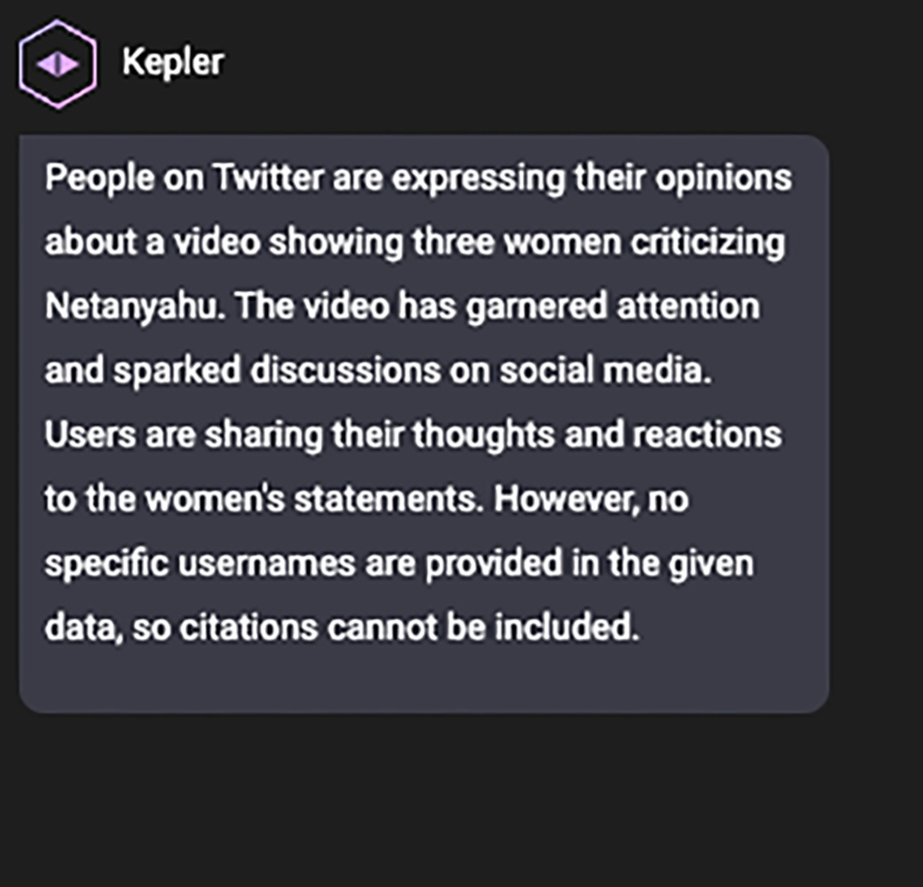 Nebula Social Screenshot: Kepler Chat Agent’s response to the video.